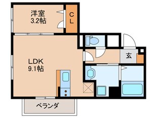 ラフィーネ井尻ⅡBの物件間取画像